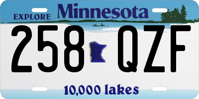 MN license plate 258QZF