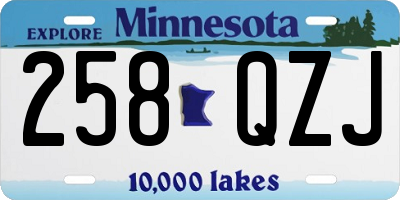 MN license plate 258QZJ