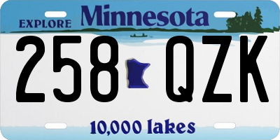 MN license plate 258QZK