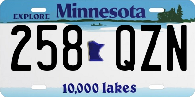 MN license plate 258QZN
