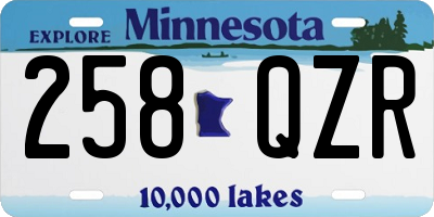MN license plate 258QZR