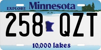 MN license plate 258QZT