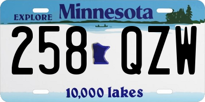 MN license plate 258QZW