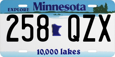 MN license plate 258QZX