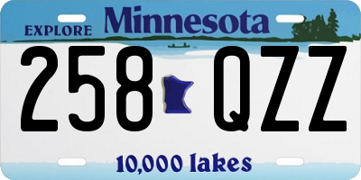 MN license plate 258QZZ
