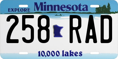 MN license plate 258RAD