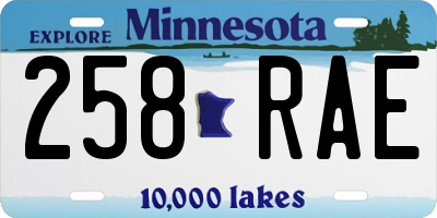 MN license plate 258RAE