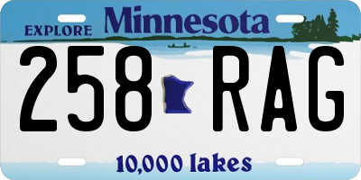 MN license plate 258RAG