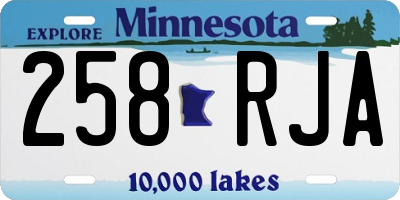 MN license plate 258RJA