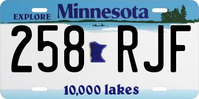 MN license plate 258RJF