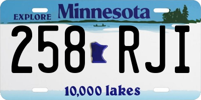 MN license plate 258RJI