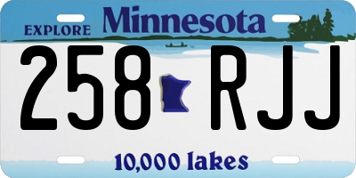 MN license plate 258RJJ