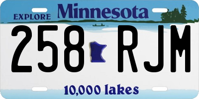 MN license plate 258RJM