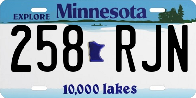 MN license plate 258RJN