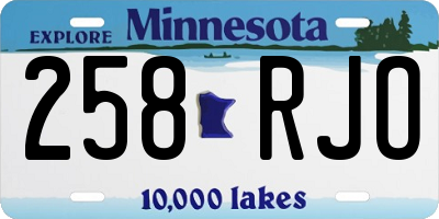 MN license plate 258RJO