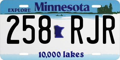 MN license plate 258RJR