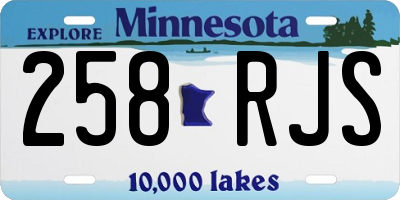MN license plate 258RJS
