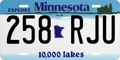 MN license plate 258RJU