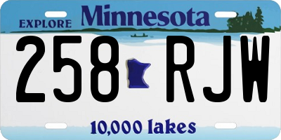 MN license plate 258RJW