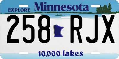 MN license plate 258RJX