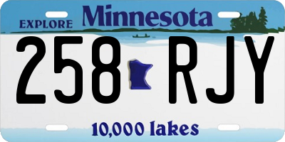 MN license plate 258RJY