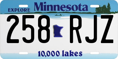 MN license plate 258RJZ