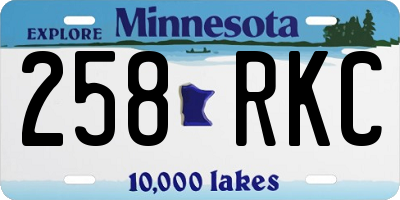 MN license plate 258RKC