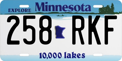 MN license plate 258RKF