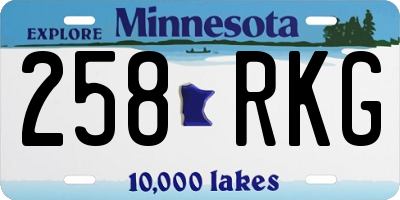 MN license plate 258RKG