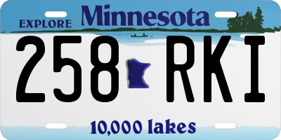 MN license plate 258RKI