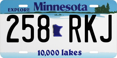 MN license plate 258RKJ