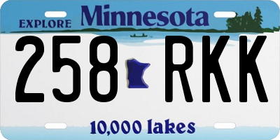 MN license plate 258RKK