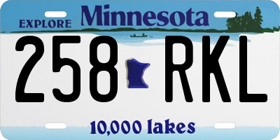 MN license plate 258RKL