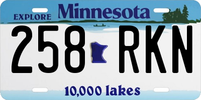 MN license plate 258RKN