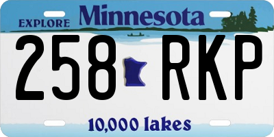 MN license plate 258RKP