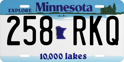 MN license plate 258RKQ