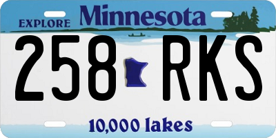 MN license plate 258RKS