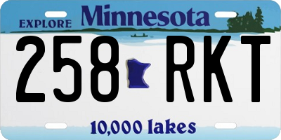MN license plate 258RKT