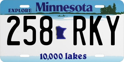 MN license plate 258RKY