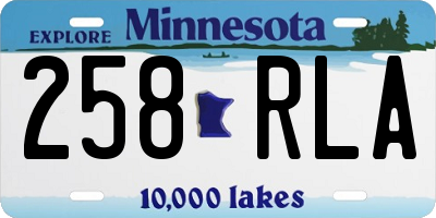 MN license plate 258RLA