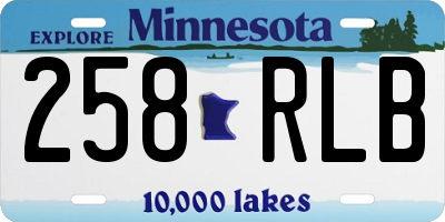 MN license plate 258RLB