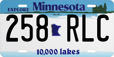 MN license plate 258RLC