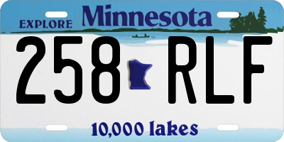 MN license plate 258RLF