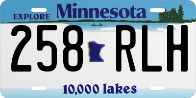 MN license plate 258RLH