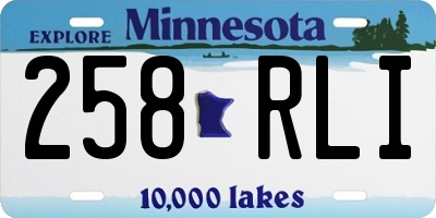 MN license plate 258RLI