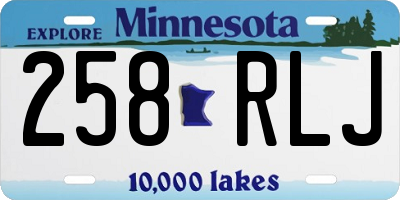 MN license plate 258RLJ
