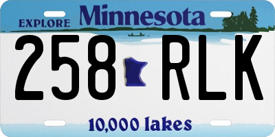 MN license plate 258RLK