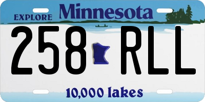 MN license plate 258RLL