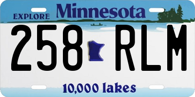MN license plate 258RLM