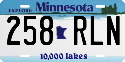 MN license plate 258RLN